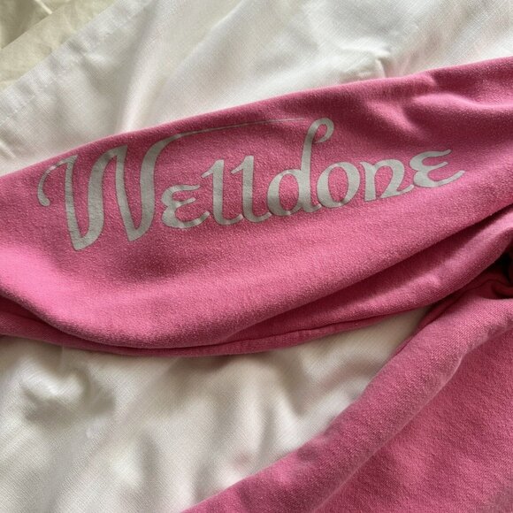 We11done Graphic Oversized Ex-Boyfriend Small Pink T-Shirt/Sweatshirt Logo - Picture 3 of 11